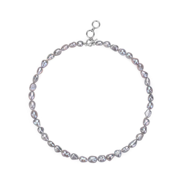 Baroque Grey Freshwater Pearl Necklace - Zafari Studio Jewelry